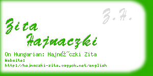 zita hajnaczki business card